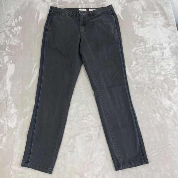 Anthropologie Pants - Anthropologie Pants Womens 30 Grey Relaxed Chino Striped Side Trousers Preppy